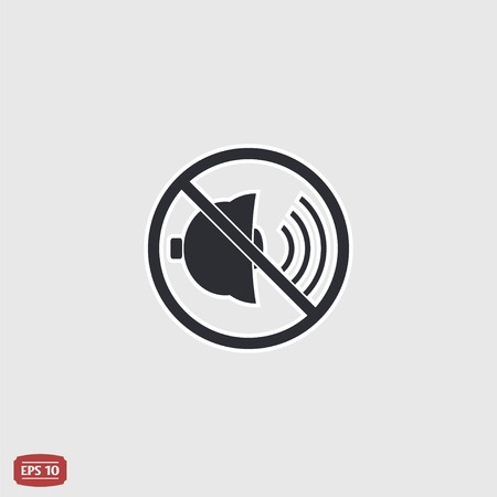 No sound symbol. Flat design style. のイラスト素材