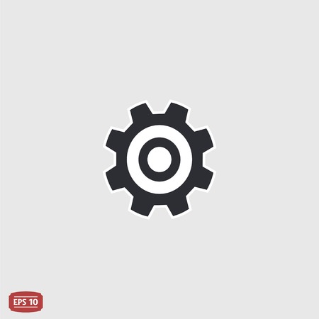 Cogwheel and development icon. Flat design style. Made vector illustrationのイラスト素材