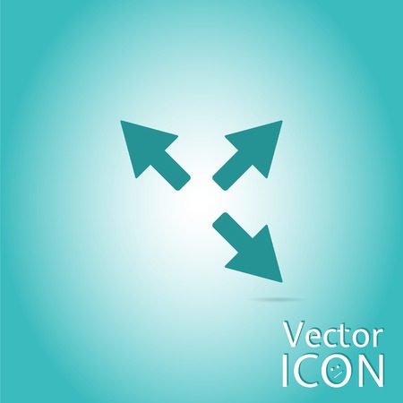 Three arrows. Direction sign. Flat Design Style. Made in vectorのイラスト素材