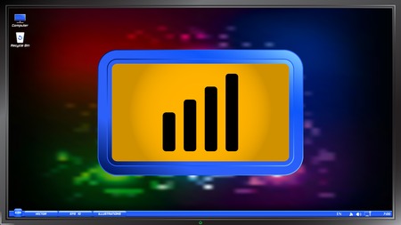 Signal strength indicators on the screen monitor. Made vector illustrationのイラスト素材