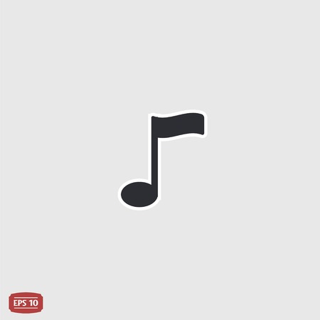 Musical note. Flat design style. Made vector illustrationのイラスト素材