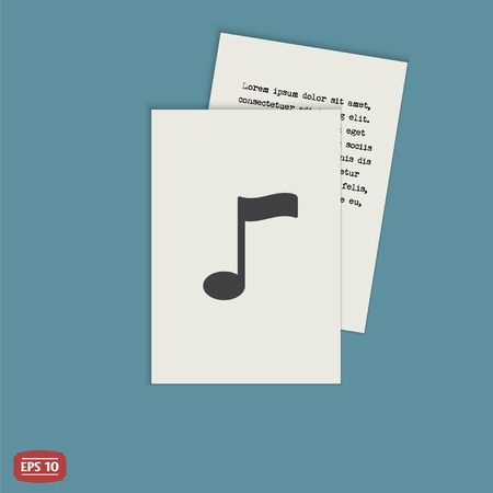 Musical note. Flat design style. Made vector illustrationのイラスト素材