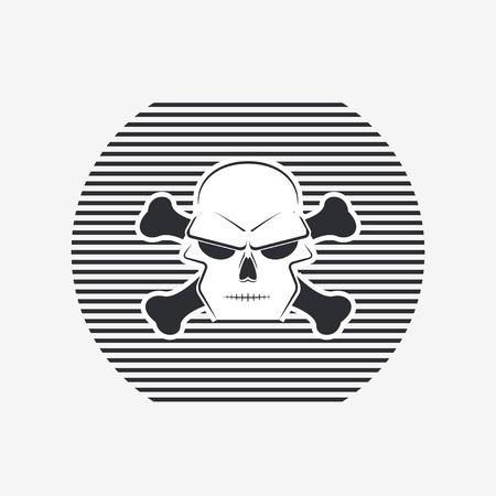 Icon skull and crossbones - a mark of the danger warning. Made in vectorのイラスト素材