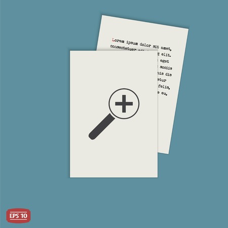Zoom in web icon. Magnifier with increasing. Flat style. Made in vectorのイラスト素材