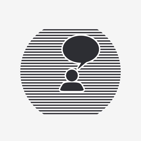A person with a cloud. Human thought bubble above his head. Flat design style.のイラスト素材