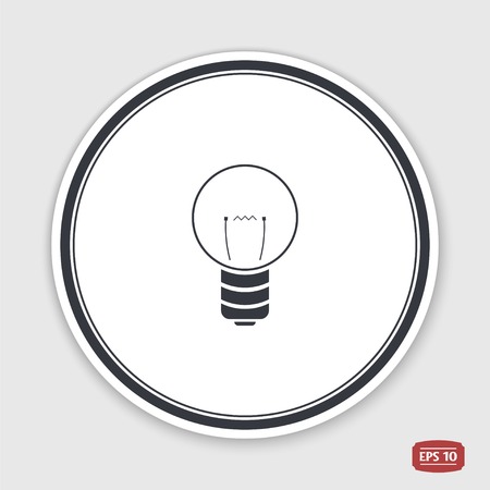 Icon lights. Lightbulb icon. Flat design style. Made in vector. Emblem or label with shadow.のイラスト素材