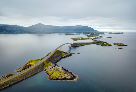 Storseisundet Bridge, Atlantic Ocean Road Norwayの写真素材