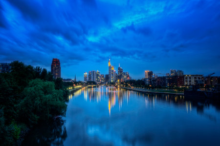Frankfurt Skyline taken in 2012のeditorial素材