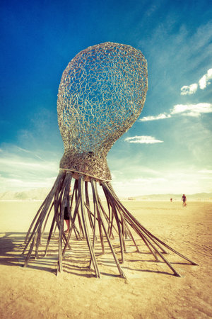 Black Rock Desert, USA - 2nd of September 2016: Burning Man taken in 2015のeditorial素材
