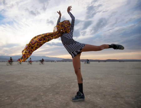Black Rock Desert, USA - 2nd of September 2016: Burning Man taken in 2015のeditorial素材