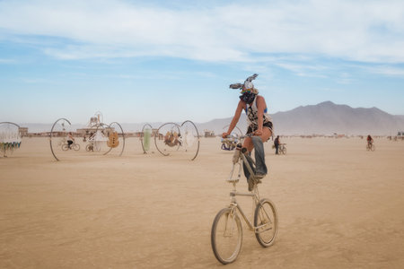 Black Rock Desert, USA - 2nd of September 2016: Burning Man taken in 2015のeditorial素材
