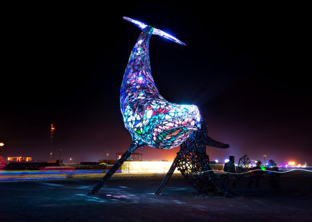 Black Rock Desert, USA - 2nd of September 2016: Burning Man taken in 2015のeditorial素材