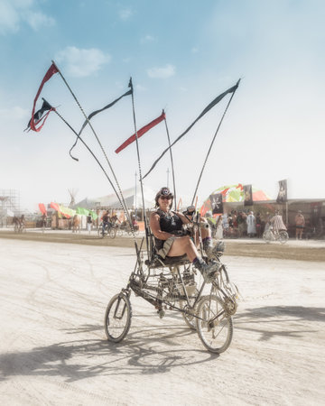 Black Rock Desert, USA - 2nd of September 2016: Burning Man taken in 2015のeditorial素材