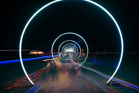 Black Rock Desert, USA - 2nd of September 2016: Burning Man taken in 2015のeditorial素材