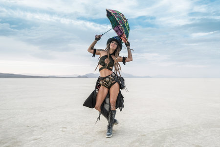 Black Rock Desert, USA - 2nd of September 2016: Burning Man taken in 2015のeditorial素材