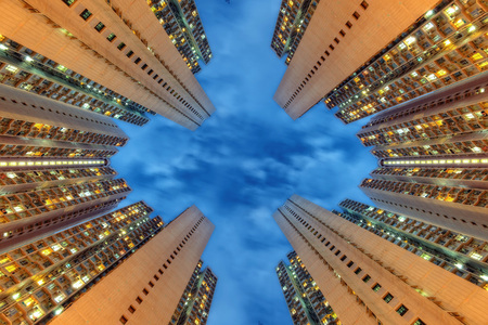Hong Kong Apartment Towerの写真素材