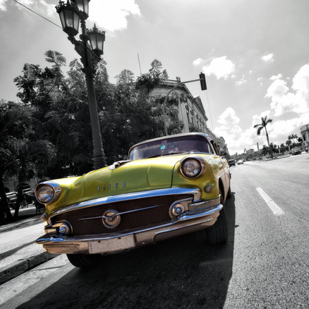Havana Vintage Car on the Road in Havana taken in 2015のeditorial素材