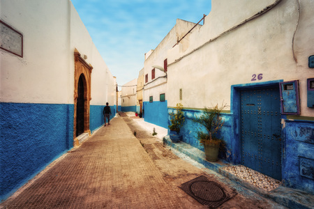 Tangiers Blue Kasbah Morocco taken in 2015の写真素材