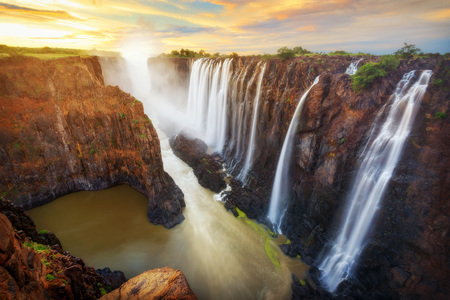 Victoria Falls in Zambia and Zimbabwe taken in 2015の写真素材