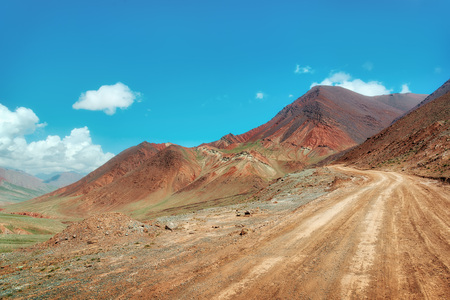 Kyzyl Art Pass between Kyrgyzstan and Tajikistanの写真素材