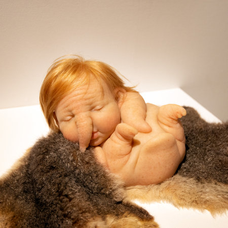 Hyperrealistic Wax Figures, taken at Heydar Aliyev Center in Baku, Azerbaijan in January 2019のeditorial素材