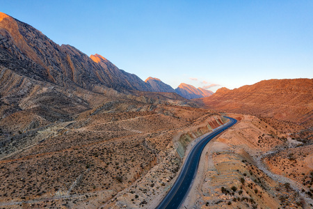 Road through the Zagros Mountains in South Iranの写真素材