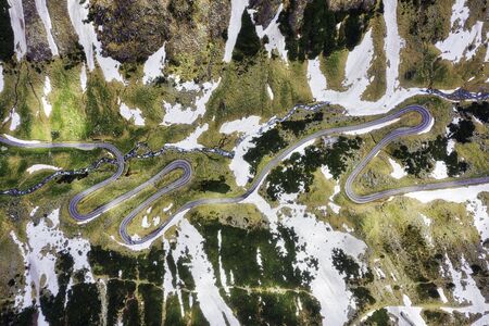 Transfagarasan with the last snow of the winter, Romania, taken in May 2019の写真素材
