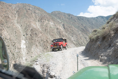 Karakoram Highway in the Northern Provinces of Pakistan, taken in August 2019のeditorial素材