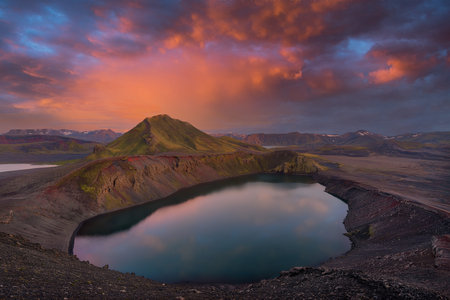 Highlands in Southern Iceland taken in August 2020, post processed using exposure bracketingの写真素材