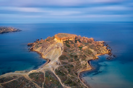 Riviera Beach in Malta, taken in November 2020, post processed using exposure bracketingのeditorial素材