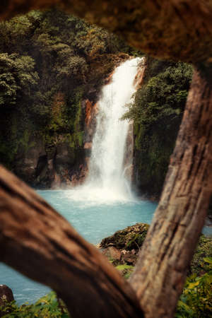 Volcan Tenorio Waterfall in the Jungle in Costa Rica, post processed using exposure bracketingの写真素材