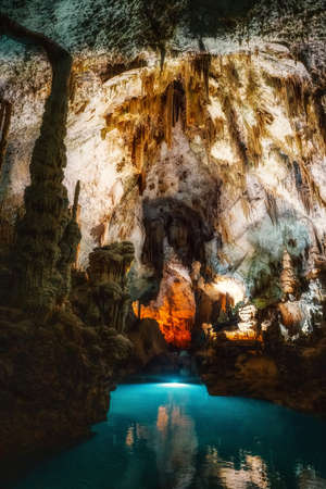 Jeita Grotto near Beirut, Lebanon taken in October 2021, post processed using exposure bracketingの写真素材