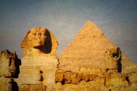 Pyramids in Cairo, Egyptの写真素材