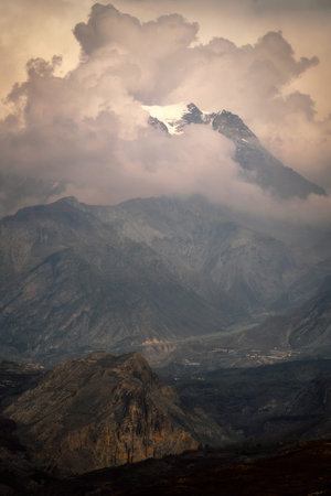 Annapurna Circuit in Nepalの写真素材