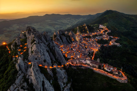 Pietrapertosa in Italy, taken in Summer 2022の写真素材