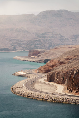 Desert coast road in Musandam Oman taken in May 2022の写真素材