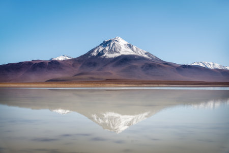 Laguna in the Altiplano in Boliviaの写真素材