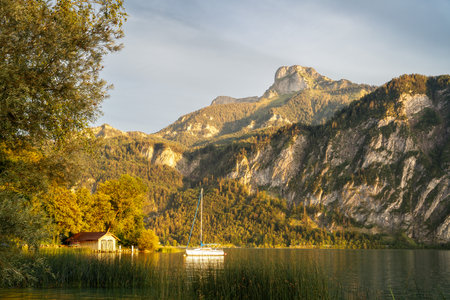 Mountain Lake in the Austrian Alpsの写真素材