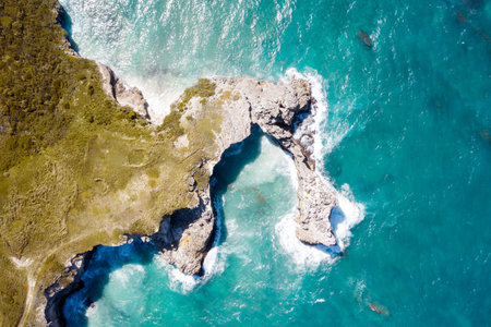 Turquoise White Beach in Dominican Republicの写真素材