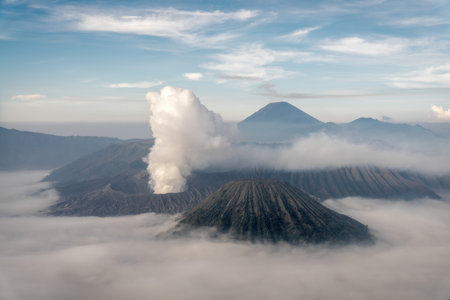 Mount Bromo Volcano on Java Indonesiaの写真素材