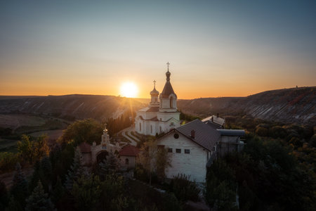 Old Orhei Monastery during Sunrise in Moldova, October 2023