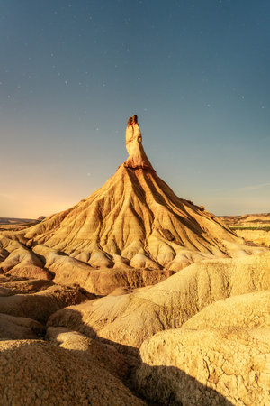Las Bardenas Reales Desert in Northern Spainの写真素材