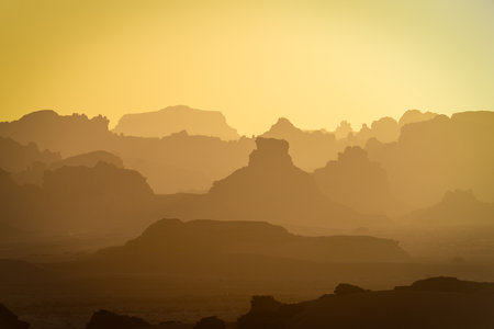 Sahara Desert Tadrart Rouge in Southern Algeriaの写真素材