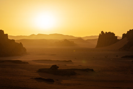 Sahara Desert Tadrart in Southern Algeriaの写真素材