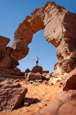 Sahara Desert Tadrart Rouge in Southern Algeriaの写真素材