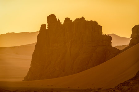 Sahara Desert Tadrart Rouge in Southern Algeriaの写真素材