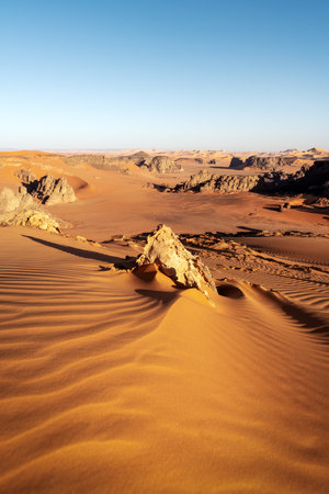 Sahara Desert Tadrart Rouge in Southern Algeriaの写真素材