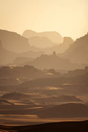 Sahara Desert Tadrart Rouge in Southern Algeriaの写真素材