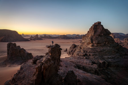 Sahara Desert Tadrart Rouge in Southern Algeriaの写真素材