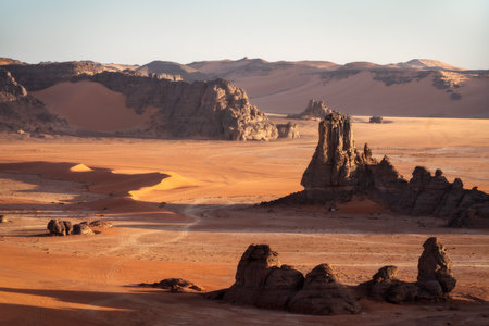 Sahara Desert Tadrart Rouge in Southern Algeriaの写真素材